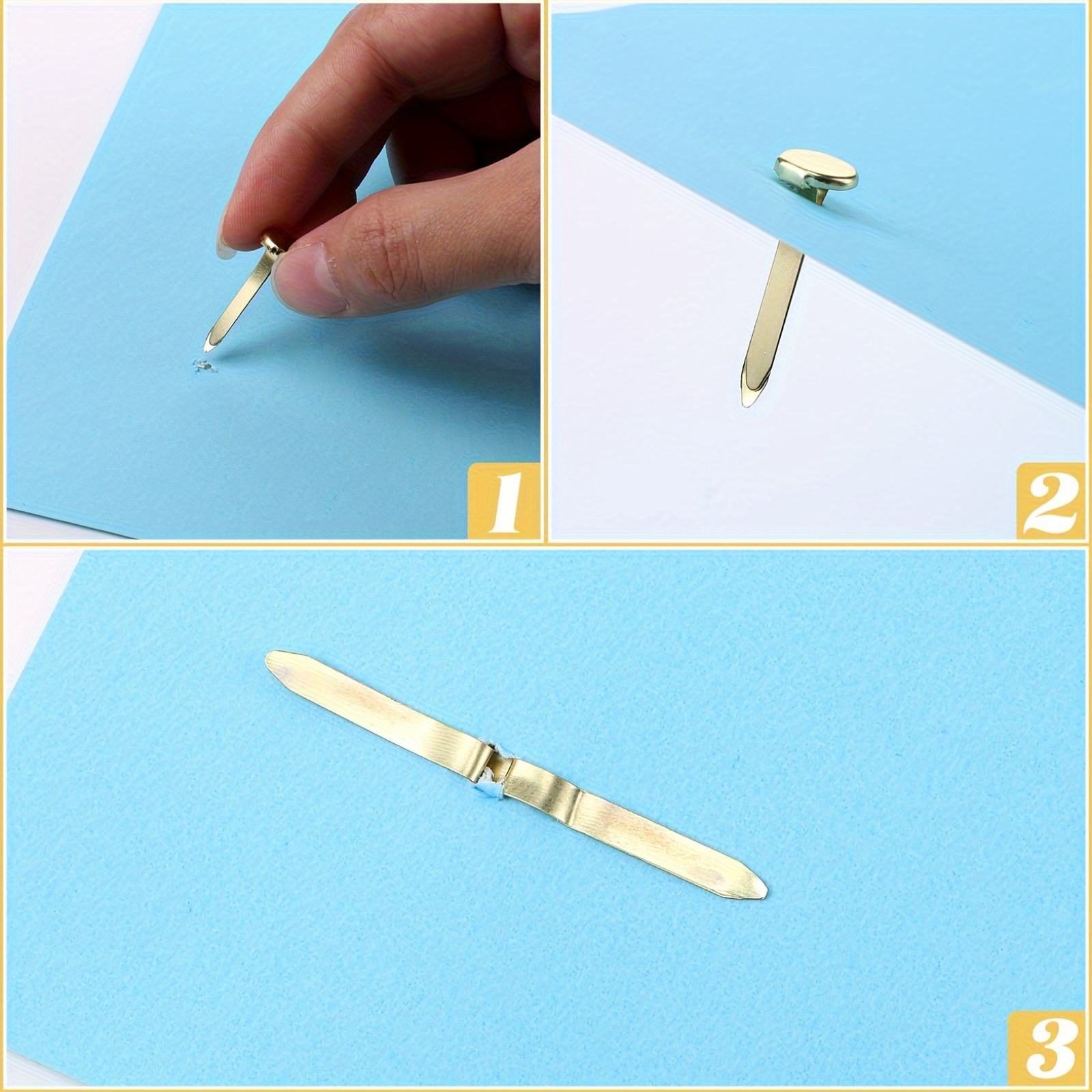 Lot De 100 Attaches Mini Brads Métal Noir - Fournitures Scrapbooking DIY