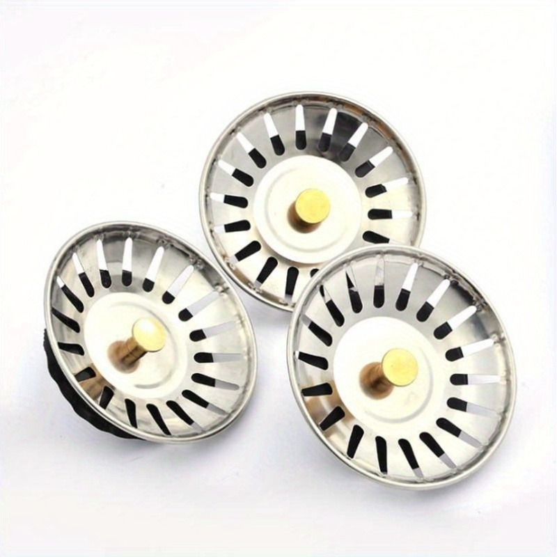 Stainless Steel Sink Strainer with Hair Catcher Plug - Unpolished, Universal Fit for Kitchen, Bathroom, and Floor Drains - Durable Waste Plug