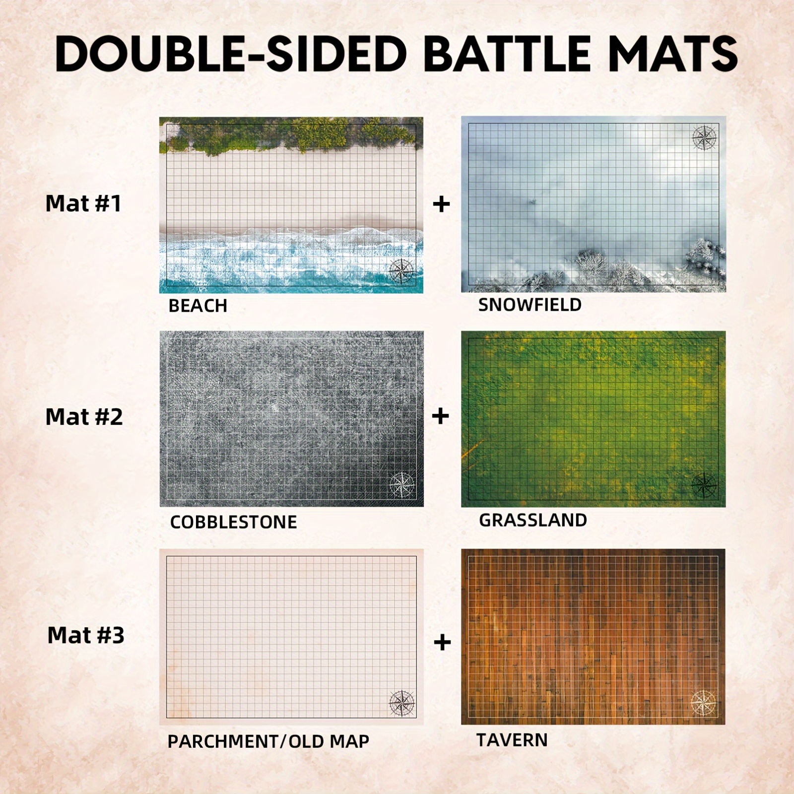 Battle Board Game Mat Set for D&D RPG