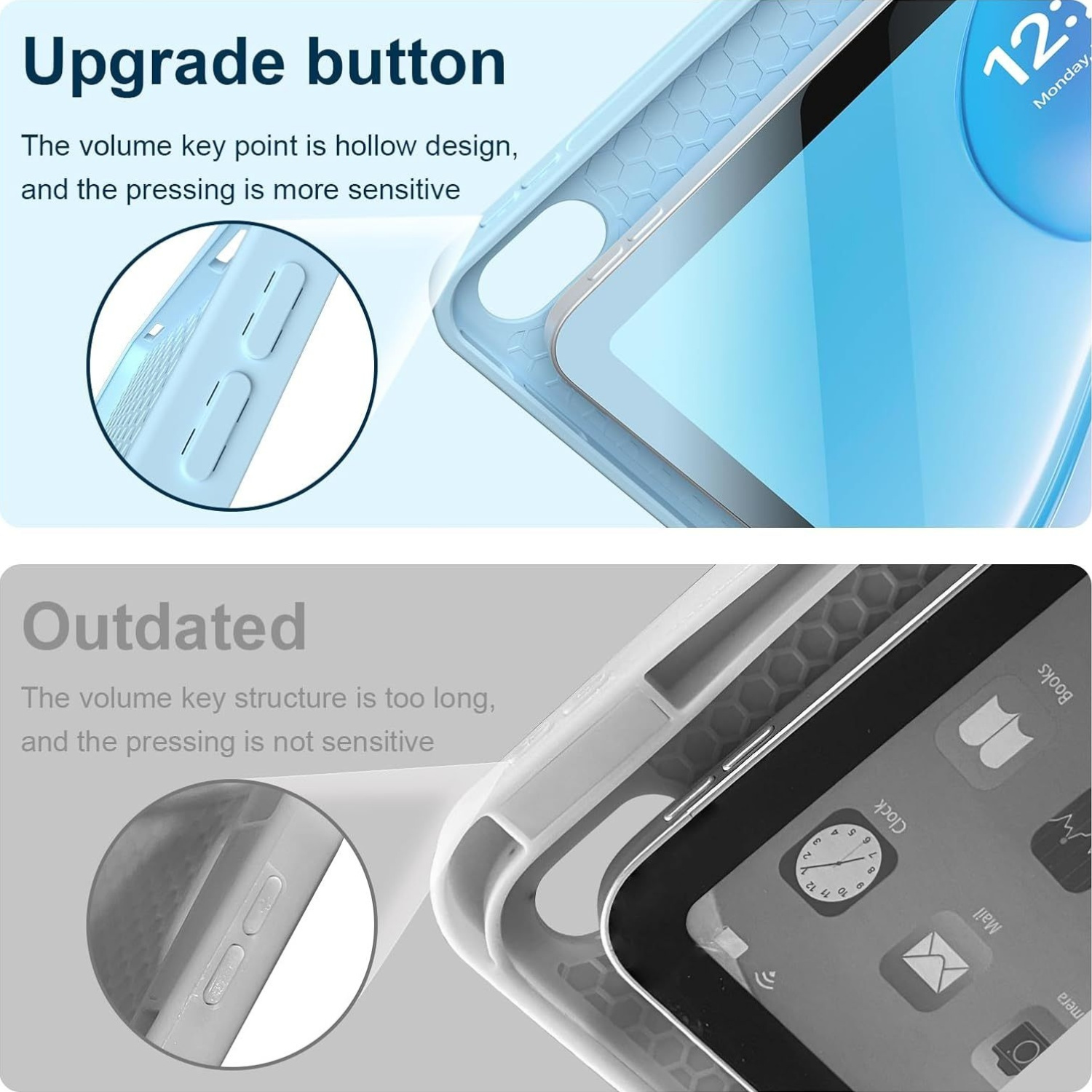 iPad 10th Generation Case with Keyboard, Multi Angle Adjustable Detachable Wireless Keyboard, Folio Keyboard Cover with Pencil Holder, Soft TPU Back Easy to Clean Case, for iPad 10.9in 2022