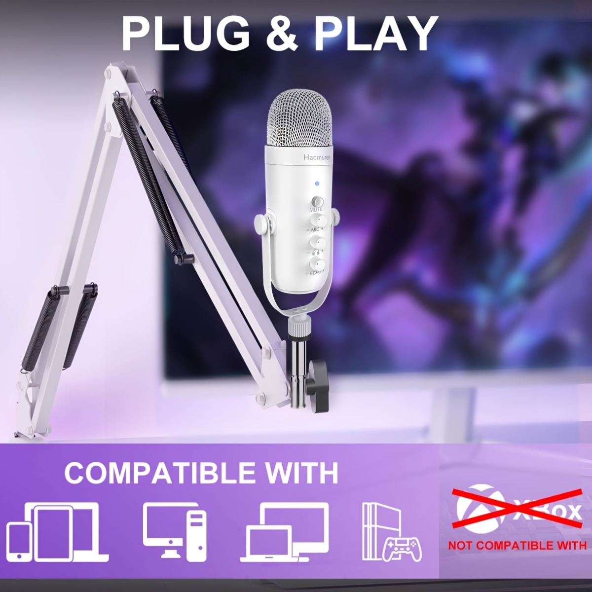 usb microphone boom arm condenser mic kit gaming Temu New Zealand