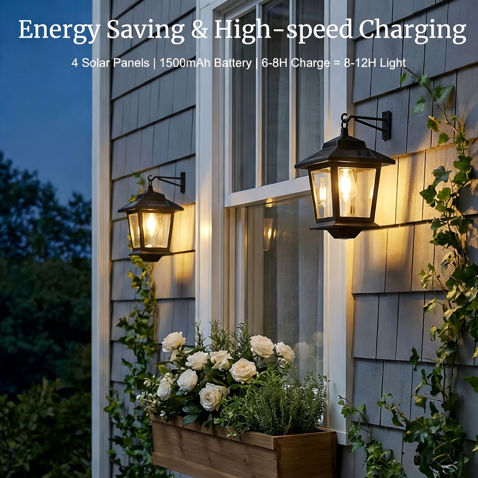 2-Pack Dusk to Dawn Outdoor Wall Sconce with Motion Sensor, IP44 Waterproof Semi-Flush Mount Porch Light