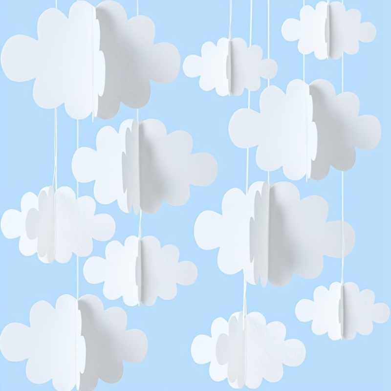 16 Stck, 3D Hngende Wolken, Weie Filzwolken Hngeornamente, Deckenwolken  Filzwolken Wanddeko, Party Szenen Deko, Innen- und Auendekoration, fr  Babyparty, Hochzeit, Geburtstag, ...