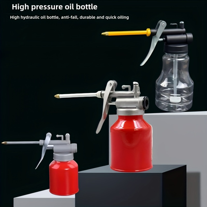 

High-pressure Oil Dispenser With Precision Nozzle - Metal Manual Grease For Home Use, Compatible With Vehicles, Engine Oil, Oil Filler