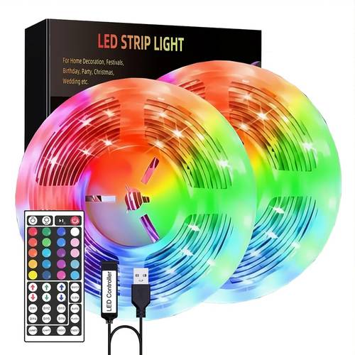 3FT-100 Light Strips, with a 44-Key Remote Control, Adjustable Tone Light, Flexible RGB Light Strips, Background Wall Decoration, Suitable for Bedrooms, Living Rooms And Festival Party Decorations