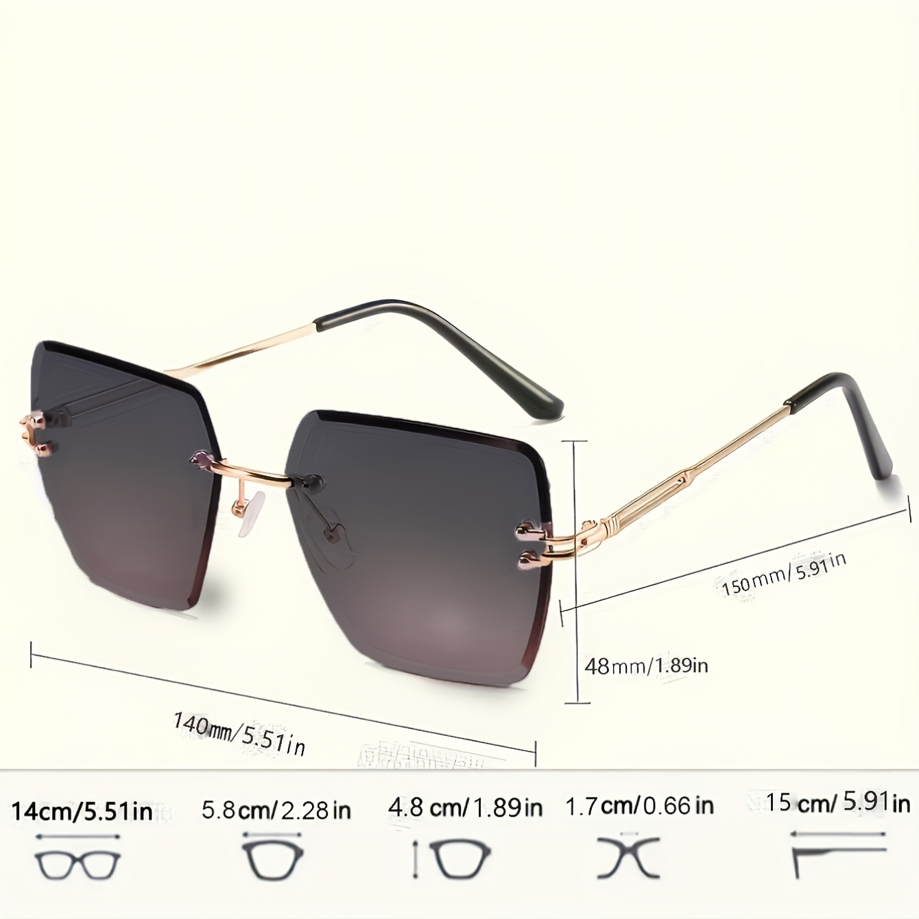 Vibrant Square Women's Rimless Glasses
