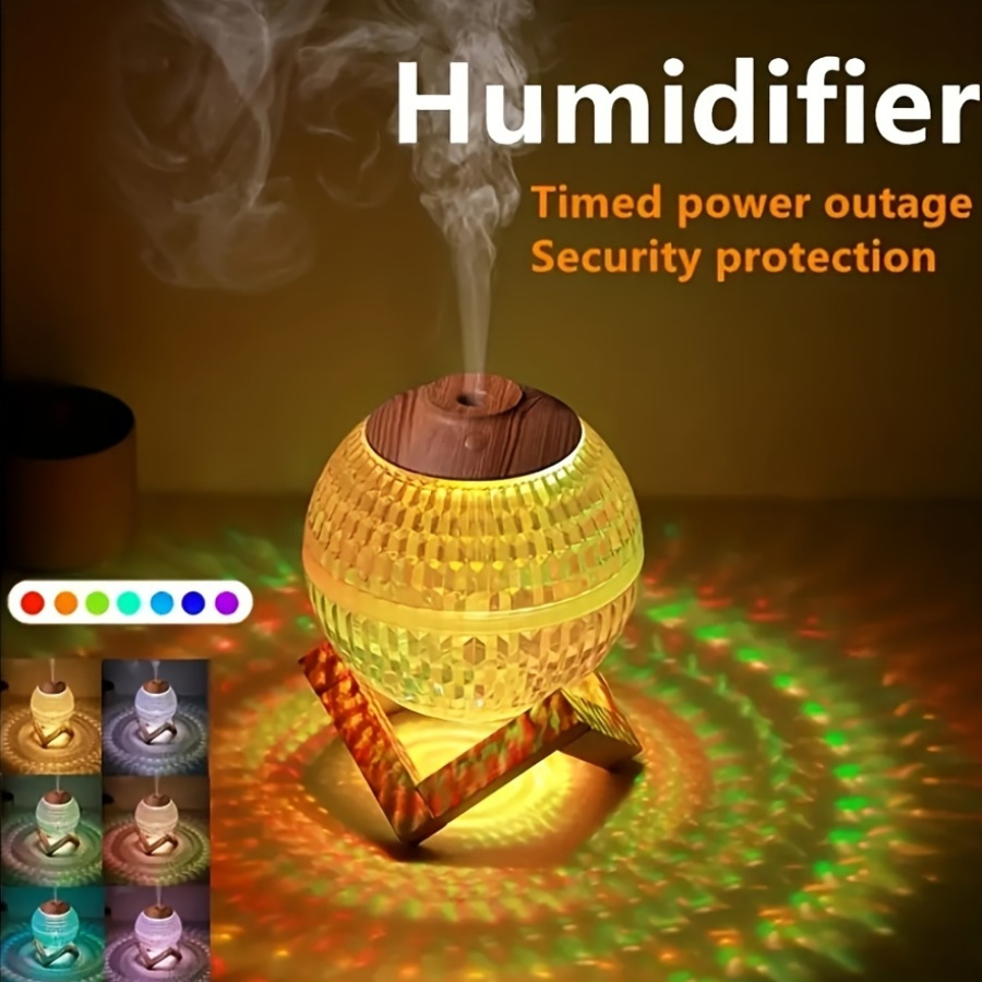 1pc light crystal ball usb humidifier colorful atmosphere night light sprayer silent 350ml ultrasonic large fog atomizer humidifier no battery usb powered do not add aromatherapy essential oils it will the light transmission effect of details 2