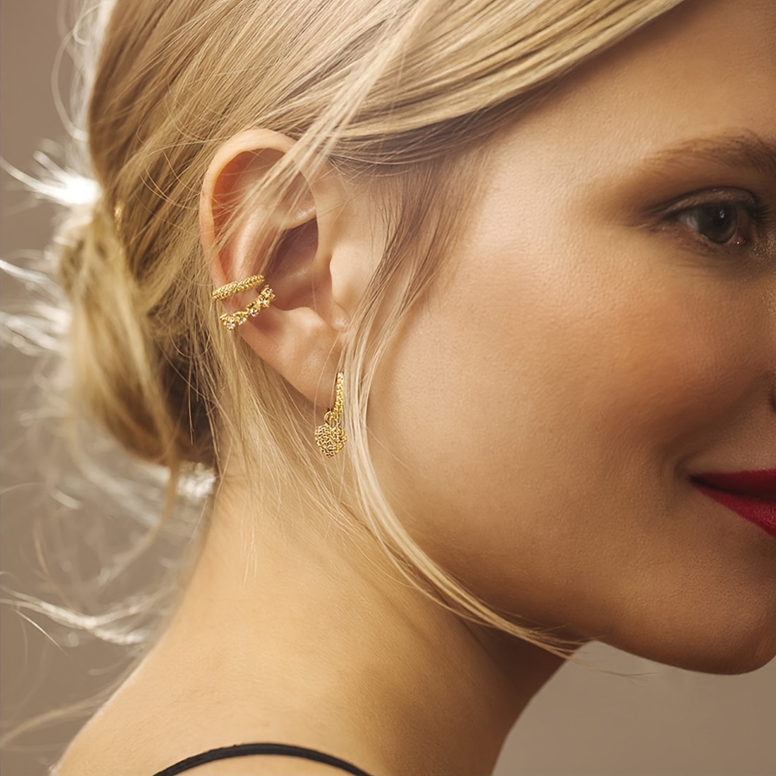 Set of 1 or 4pcs Bold Hoop Ear Cuffs