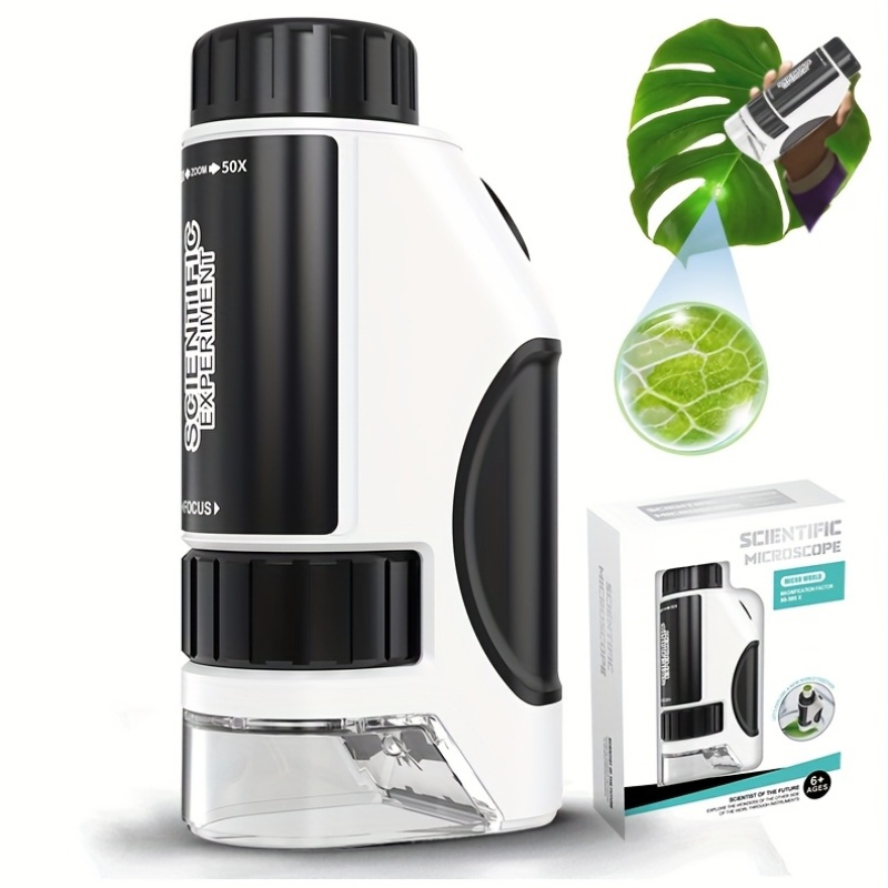 Carson Handheld LED UV Mini MicroFlip™ 100x-250x Portable Pocket Microscope With Smartphone Clip