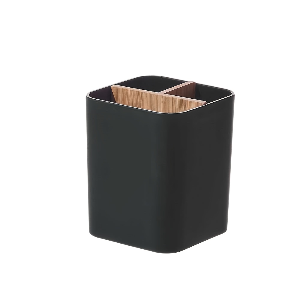 A Bathroom Storage Solution Featuring 3 Sections Designed For Toothbrushes And Toothpaste, Compatible With Electric Toothbrushes, Floss, And Razors