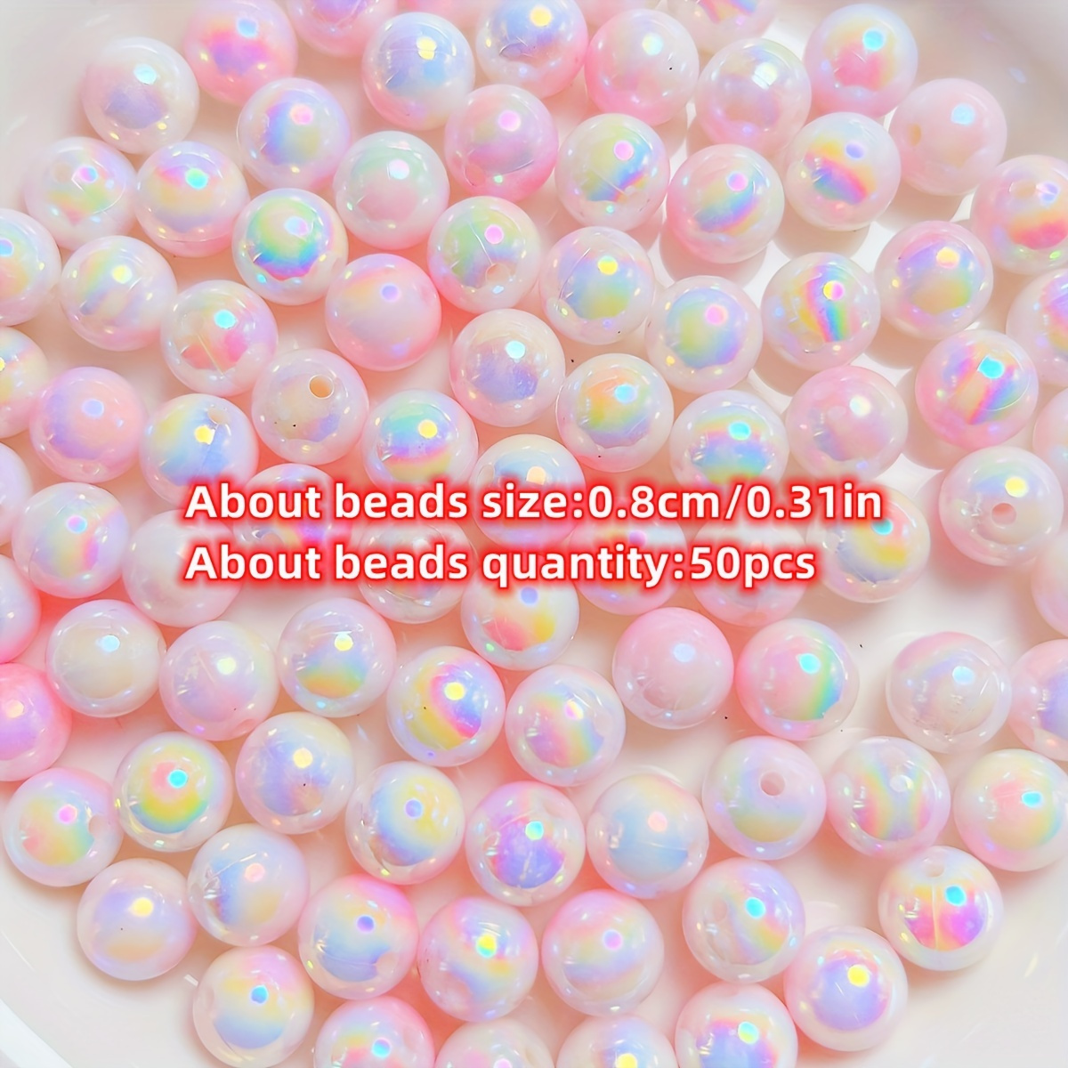 Pink Acrylic Beads Set: 100/50/25pcs, 6mm/8mm/10mm, , Suitable For , Bracelets, And Phone Chains