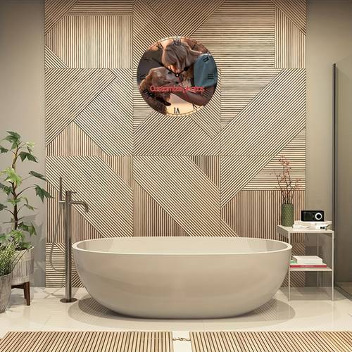 custom 1pc round wall clock photo wooden clock customization high definition waterproof coating universal diameter modern ready to hang purchase aa batteries not included