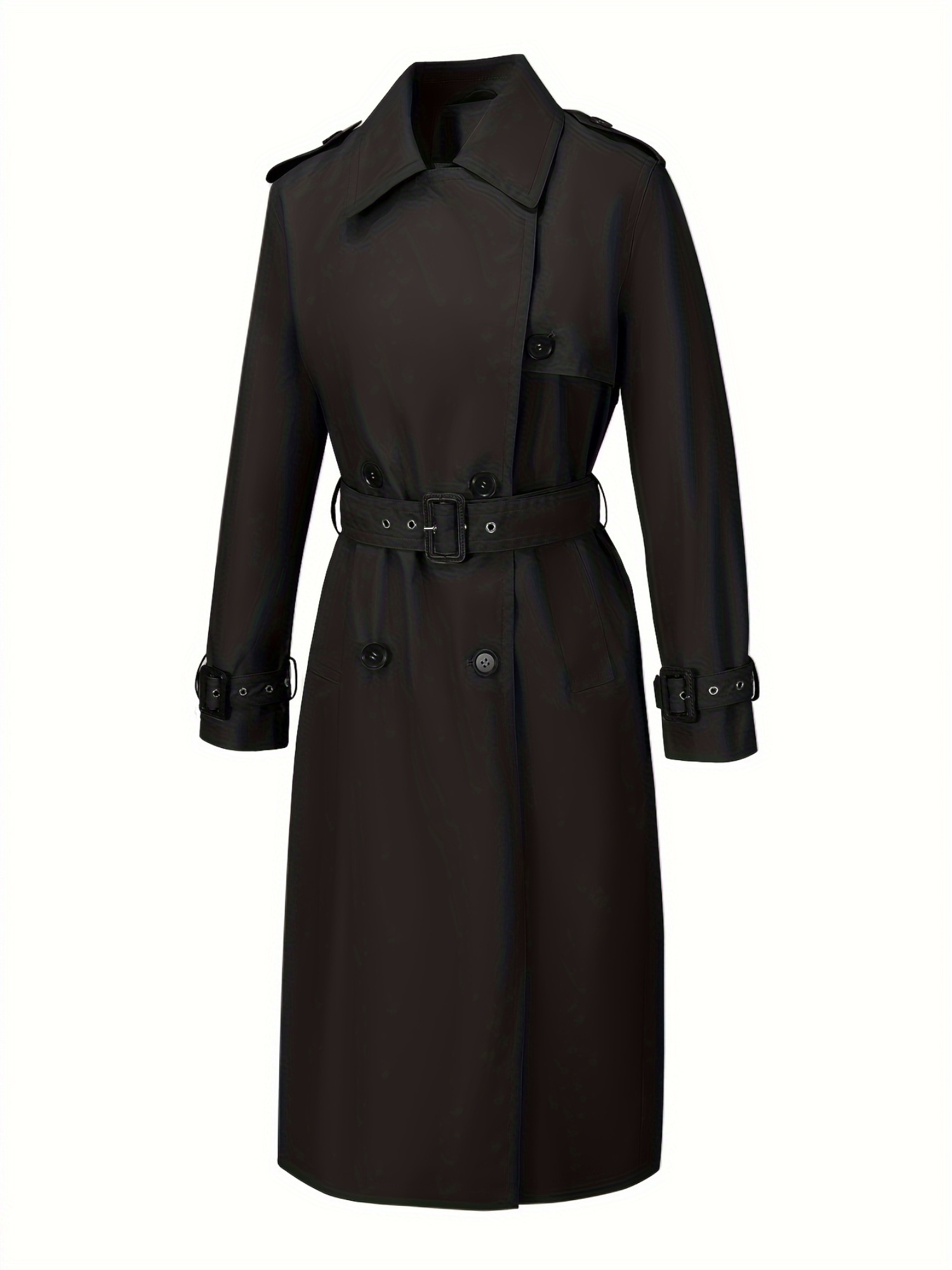 elegante vrouwen trenchcoat, lange     casual polyester buitenkleding met riemdetail, geweven polyester voering voor lente en herfst 2