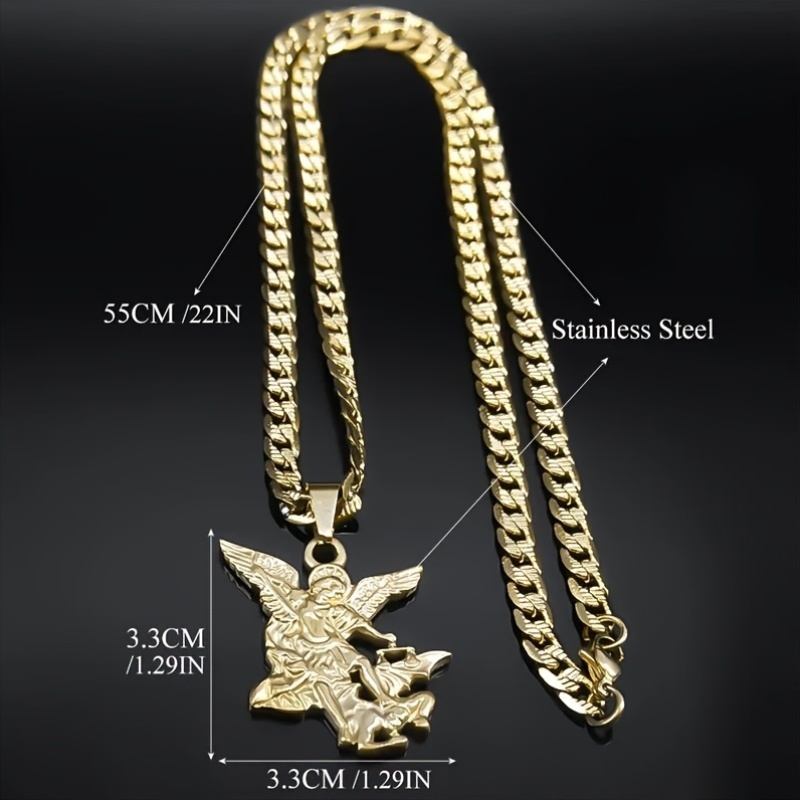 Faith Style Archangel St. Michael Pendant Necklace, Unisex