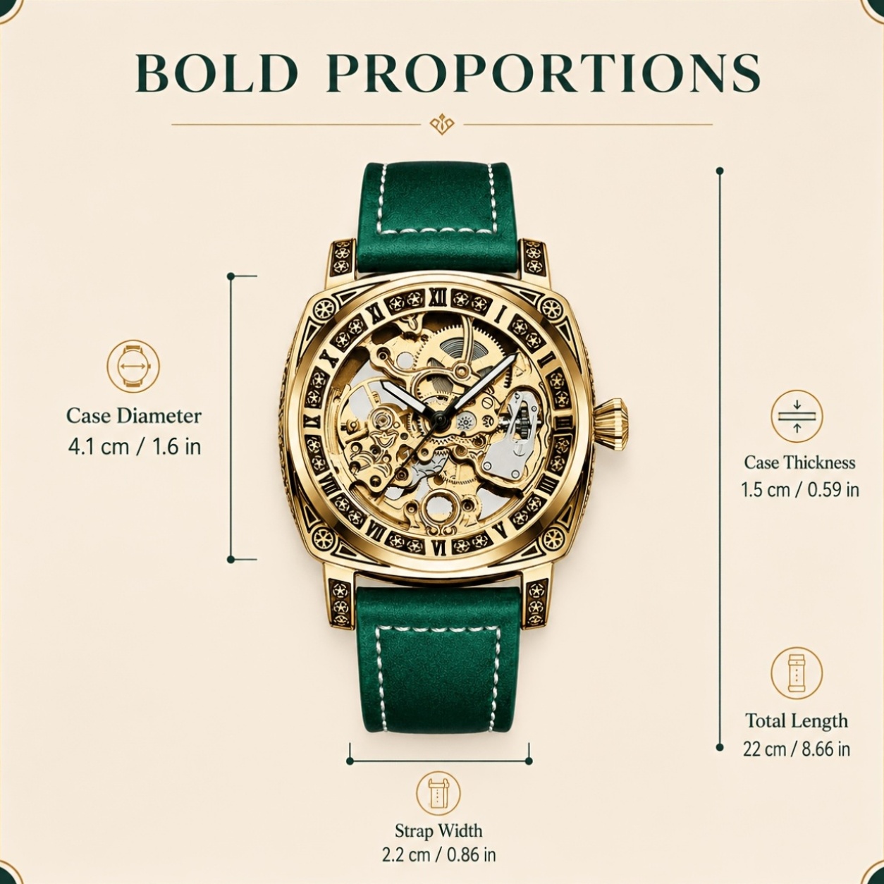 Men's Casual Style Strap Full-Automatic Tourbillon Watch