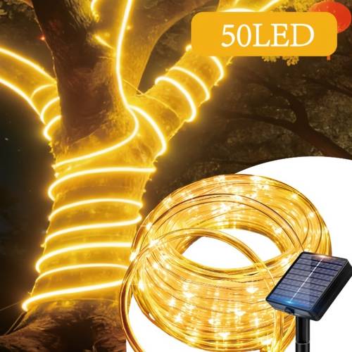 . 50/100/200/300 stk. led solar fairy tube lys kæde, 12 tilstande, velegnet til veranda/gårdhave/sti/hegn/pool/fest/juledekorationer/halloween-dekorationer/ lysdisplay