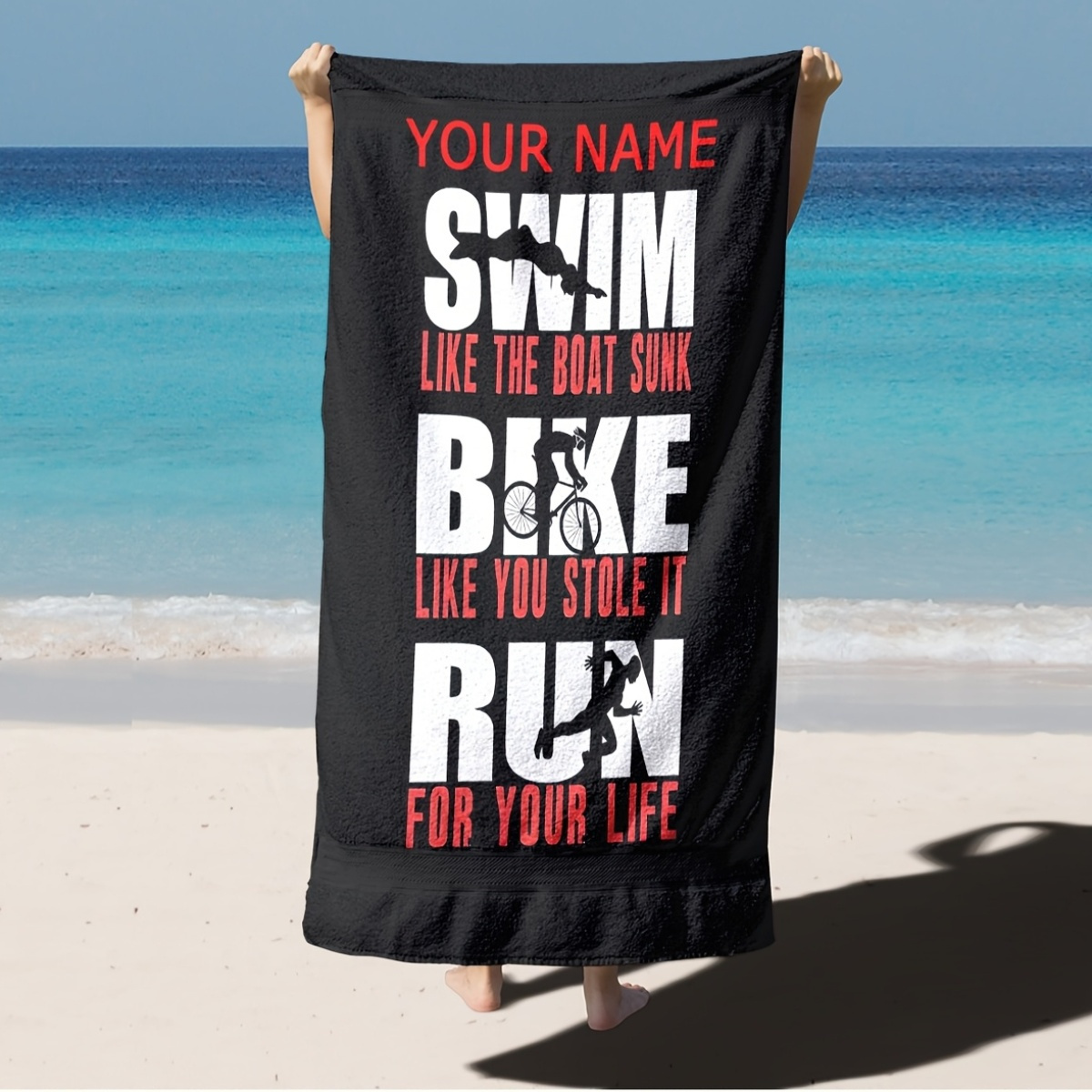 Serviette De Plage Avec Nom Personnalisé - Serviettes De Plage