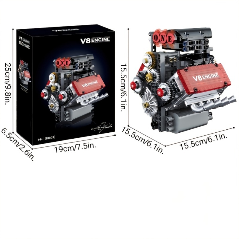 Modelo De Motor V8 De Resina - Réplica Realista Para Decoración De Oficina, Regalo STEM Y Coleccionable