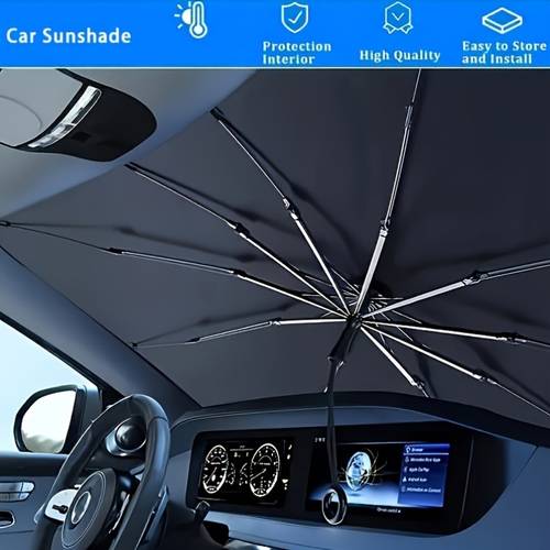 Parasole Anteriore Auto Monopezzo, Parasole Universale per Parabrezza Auto, Facile da Installare e Pieghevole per la Conservazione, Adatto per Auto, SUV e Camion - Protezione Parasole Resistente al Calore, Parasole Essenziale per Auto Estive