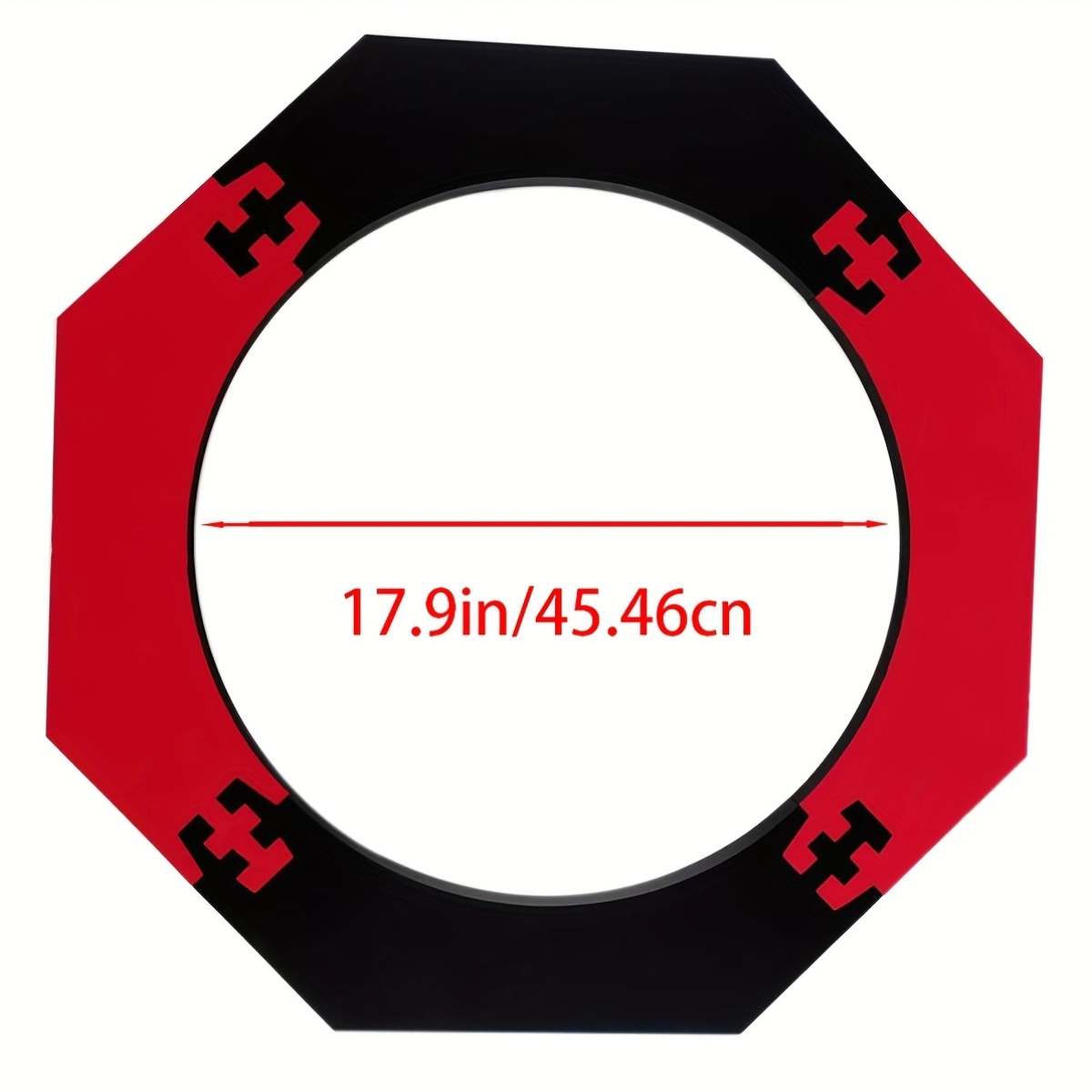 18-inch (45 cm) rood-zwarte achthoekige beschermhoes met vier kliksluitingen