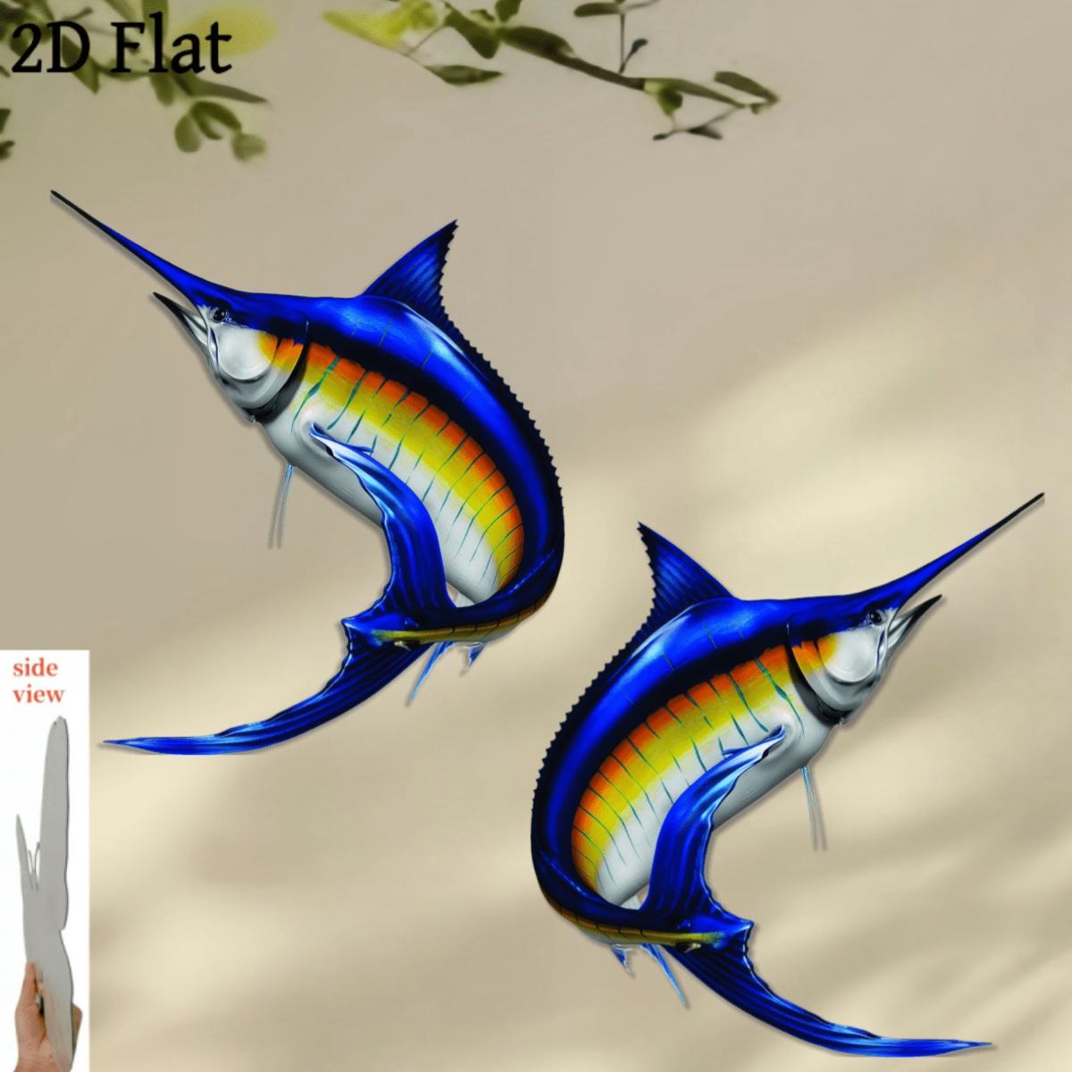 TEMU 2pcs- 2d Flat, Fish Acrylic Wall Art Decoration- Outdoor Wall Decoration, Suitable For Offices, Rooms, Bedrooms, Patios, Kitchens, Courtyard