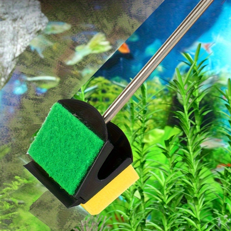 TEMU 1pc Aquarium Fish Tank Glass Plant Cleaning Brush With Floating Window Algae Accessory Tool, High Quality