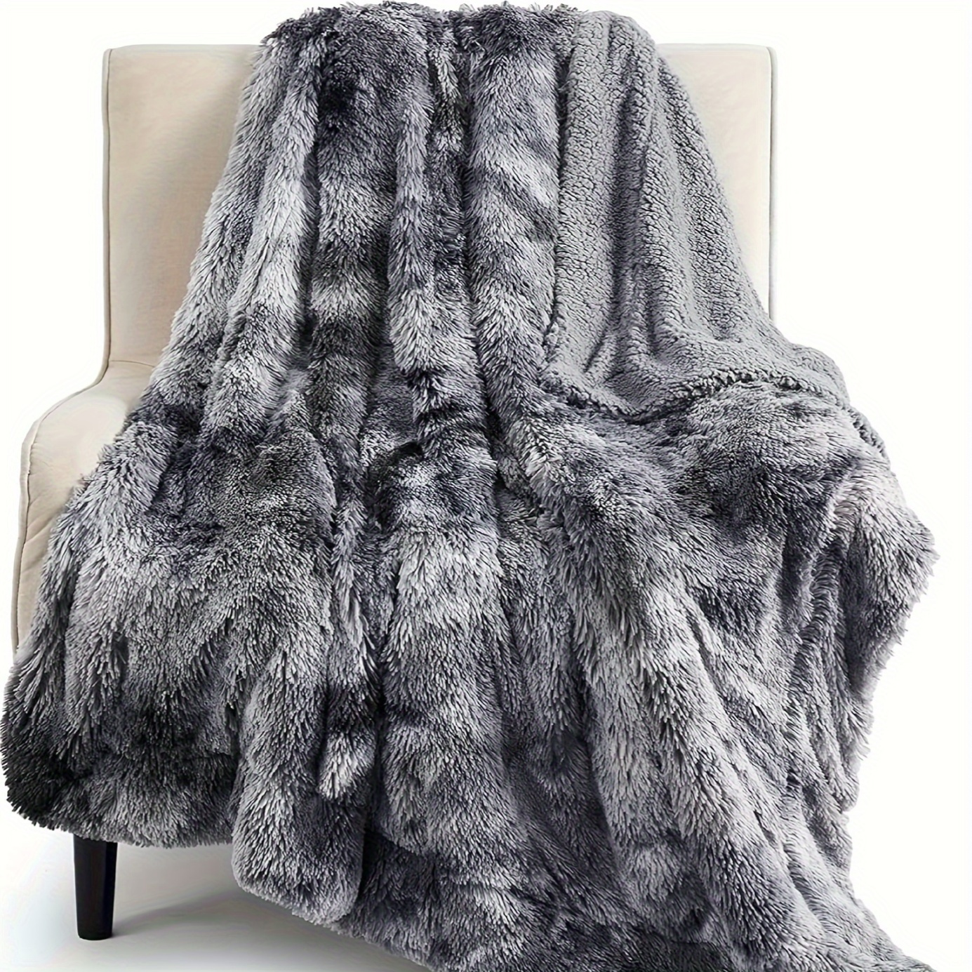 

Luxurious Sherpa Fleece Throw Blanket - , Fluffy & Warm - Cozy Furry Blanket For Couch, Bed, Sofa - Stain-resistant, Plush Comfort - Perfect Gift For , Grey