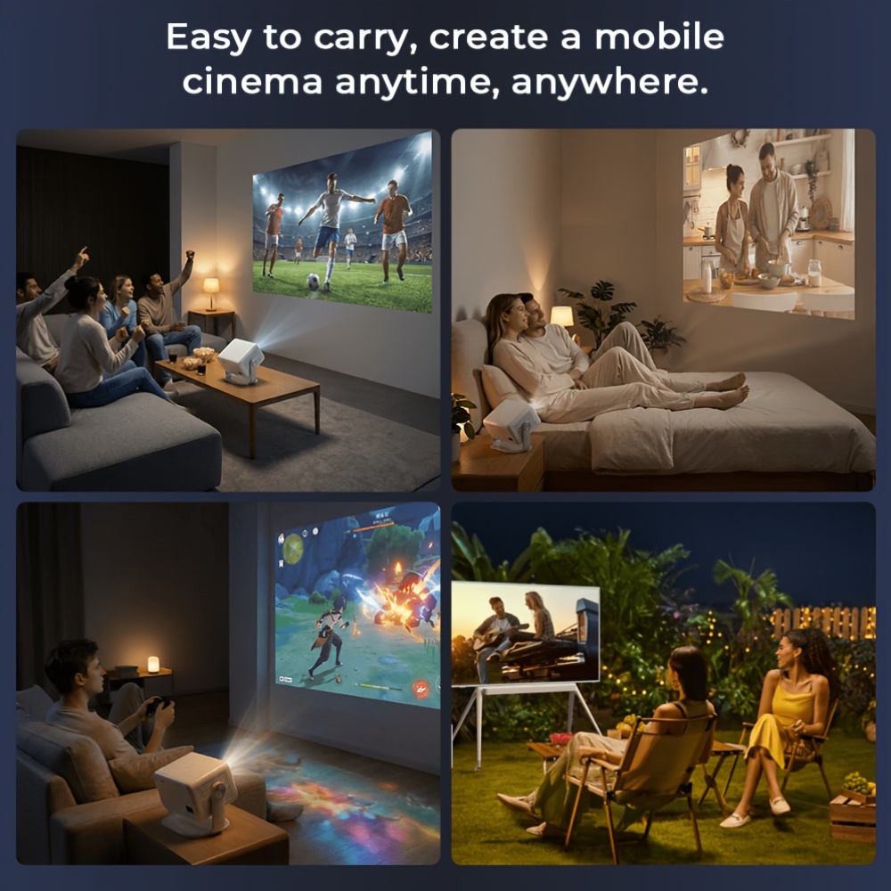 Smart Portable Projector with 4K Video Decoding