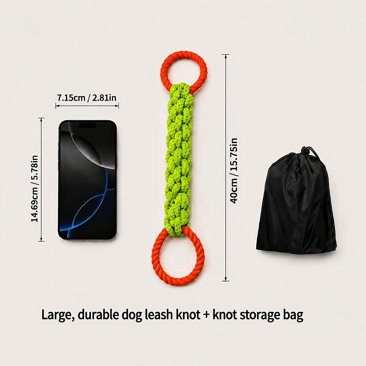 2pcs Set (bite-resistant Dog Rope Knot And Storage Bag), Chewable Pet Toy For Dog And