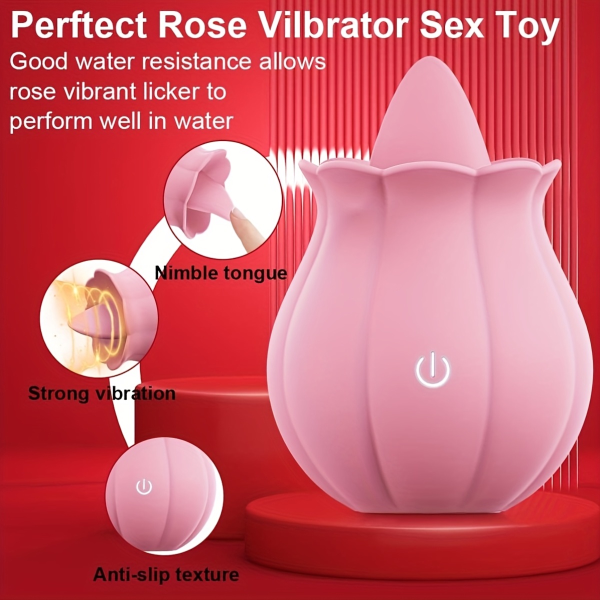 1pc rose tongue toy pumpkin flower rose tongue toy simulates tongue, toy  with rose look nipple massager female couple rose gift for her | Shop Now  For Limited-time Deals | Temu
