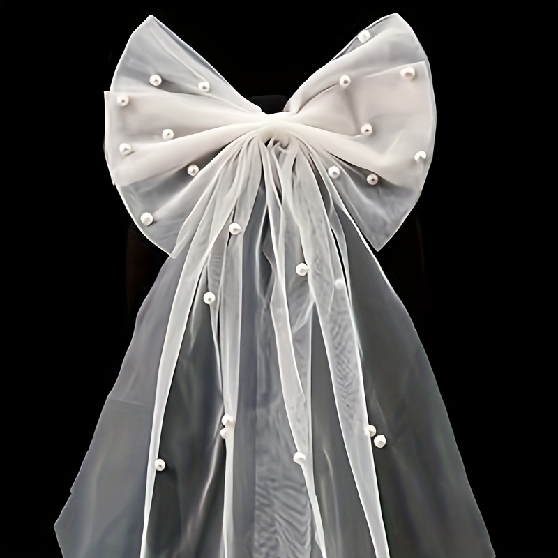 elegant white bow tie backless halter neck dress pearl Temu Bahrain