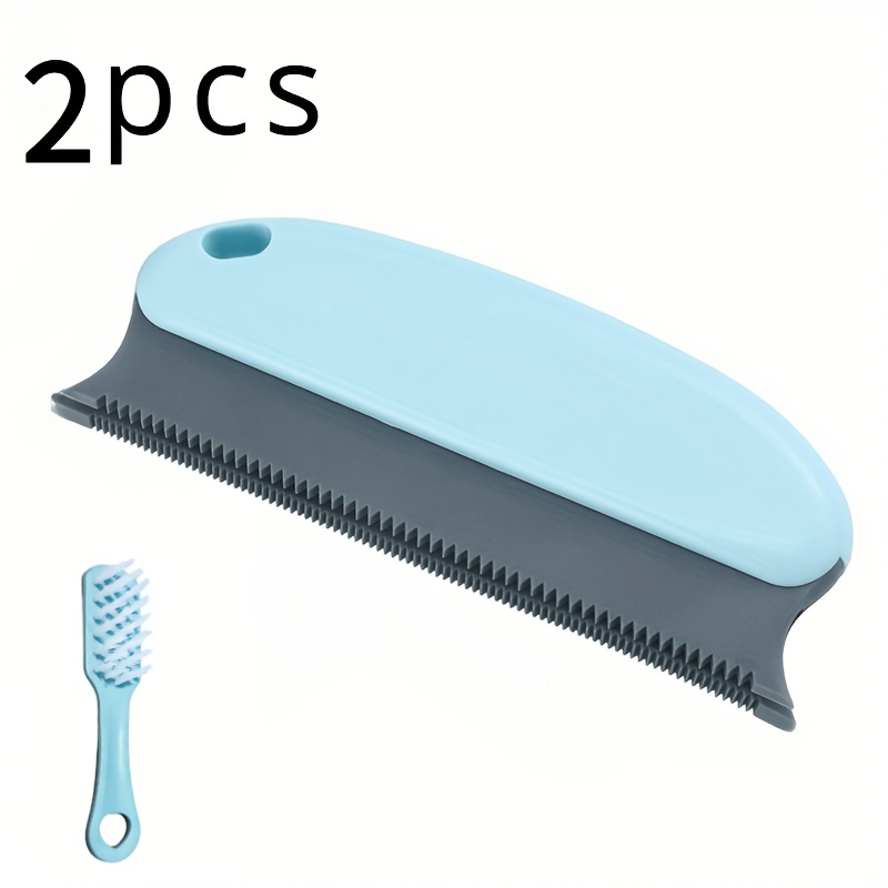 TEMU 2pcs (1pc Pet Hair Cleaning Brush And 1pc Pet Cleaning Brush) Pet Hair Cleaning Brush, With Anti-scratch Rubber Bristles - Powerful Pet Hair