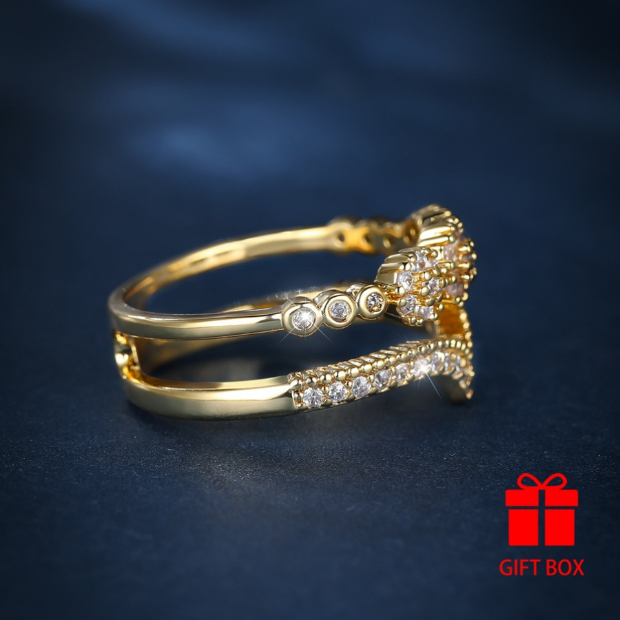 Copper Ring with Opal Zirconia Accessory for Women Daily and Gift Occasions