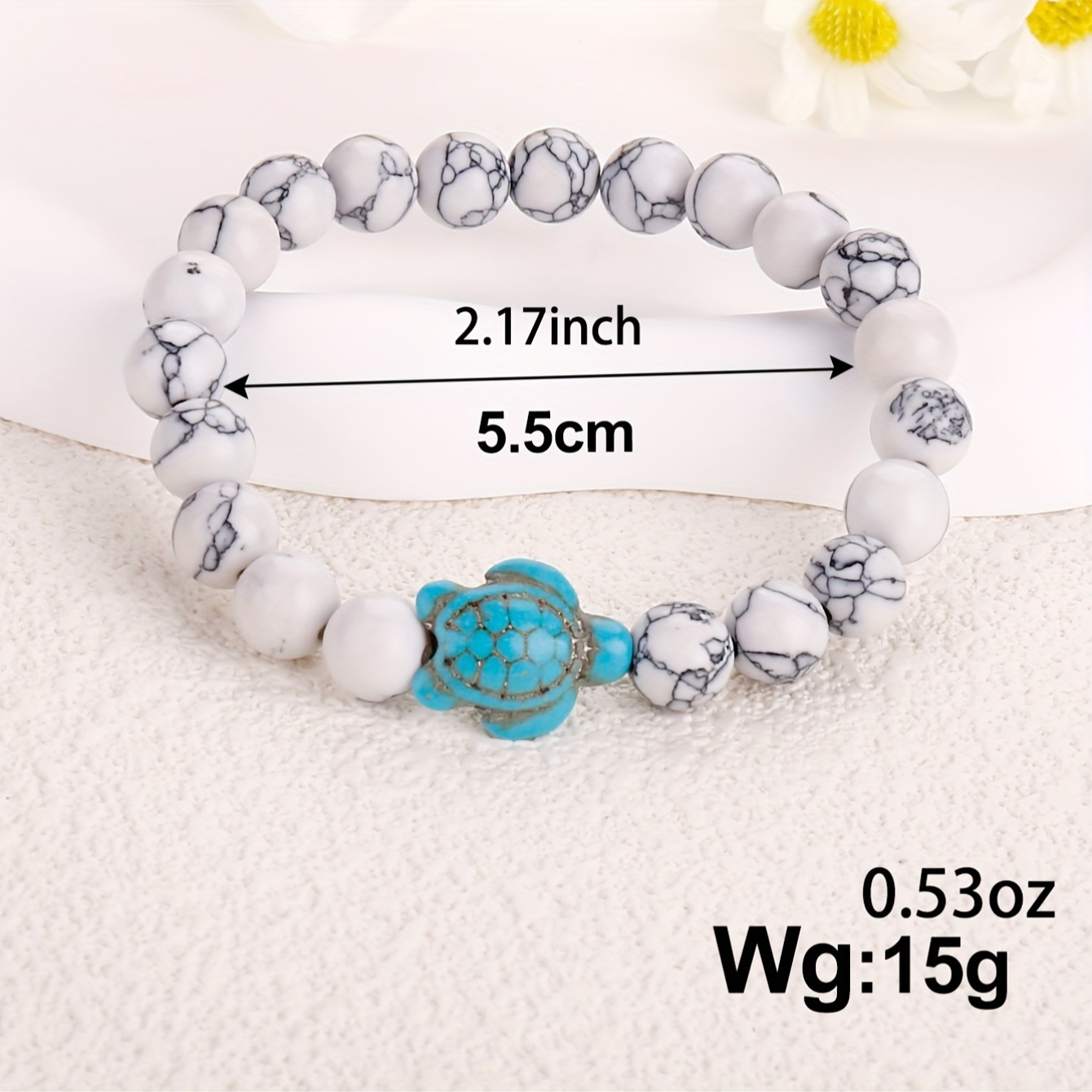 Green Turquoise Volcanic Stone Turtle Bracelets for Men & Women