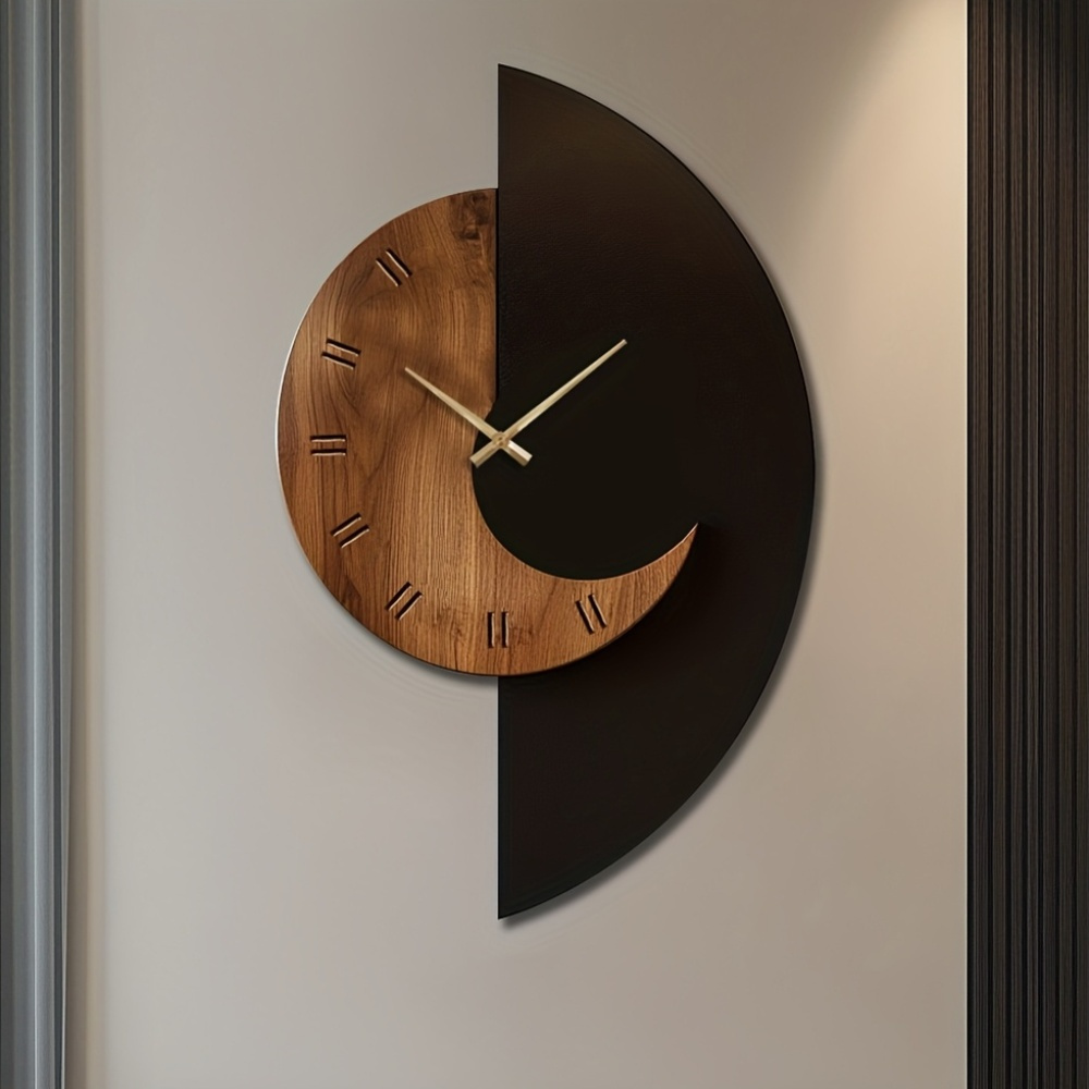Artistic Silent Wall Clock in Decorative Wood
