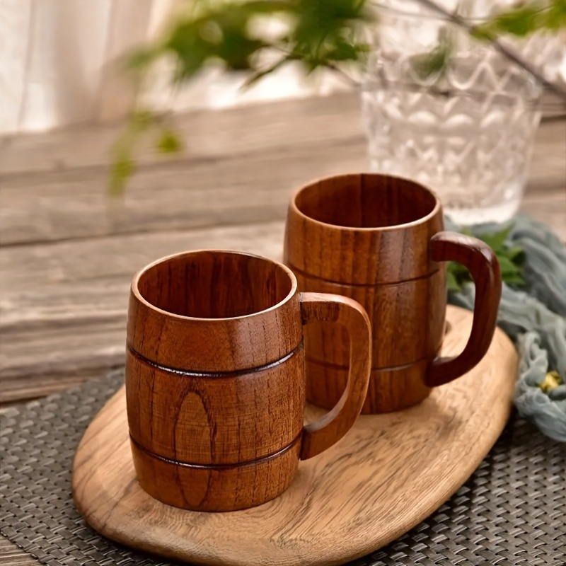 Handmade Wooden store Tumbler Tea Cup Drinking Cup Beer Juice Mugs Gift 150ml.