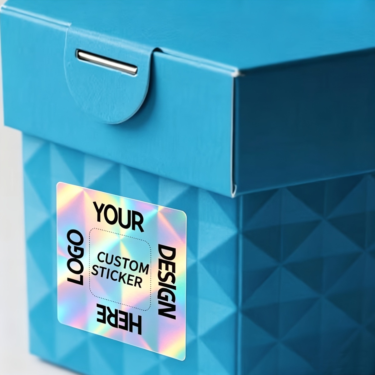 Rounded Square Holographic Laser Stickers, Durable and Self-Adhesive