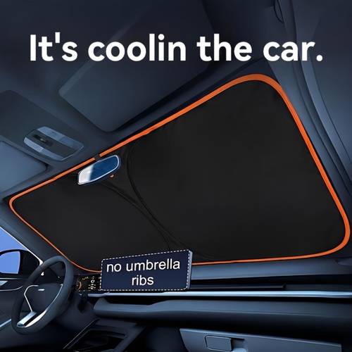 the car front windshield sunshade features a convenient storage design that requires no drilling for installation seamlessly around the edges and with high density light blocking fabric that has a reflective coating