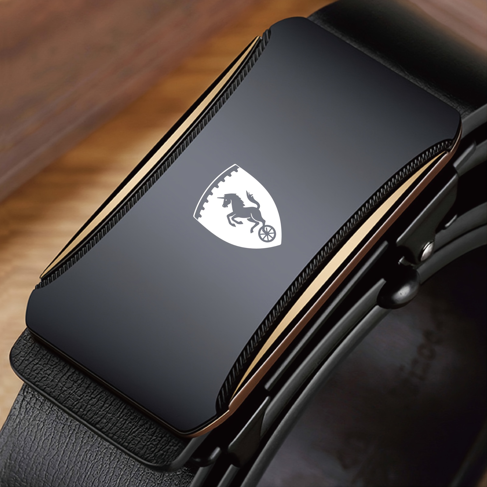 Men'S Waist Belt with One Wheel Horse Pattern Business Belt Suitable for Suits, Suits, Formal Wear, Jeans, Casual Wear, Adjustable Length, Durable Alloy Buckle, Three-Dimensional Embossed High-End Belt, Father'S Day Gift, Husband'S Birthday Gift