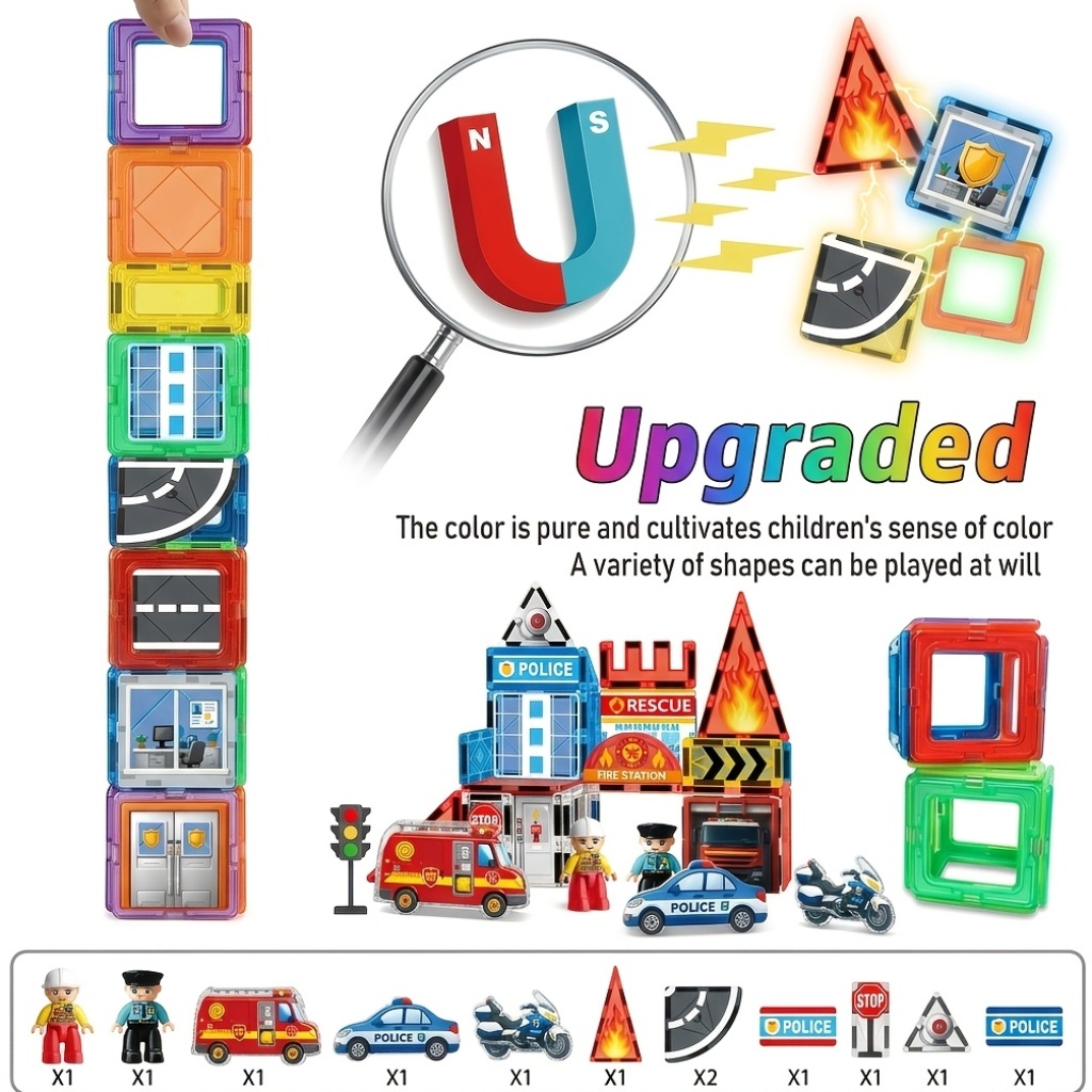 Large Size Magnetic STEM Education Learning Construction Set