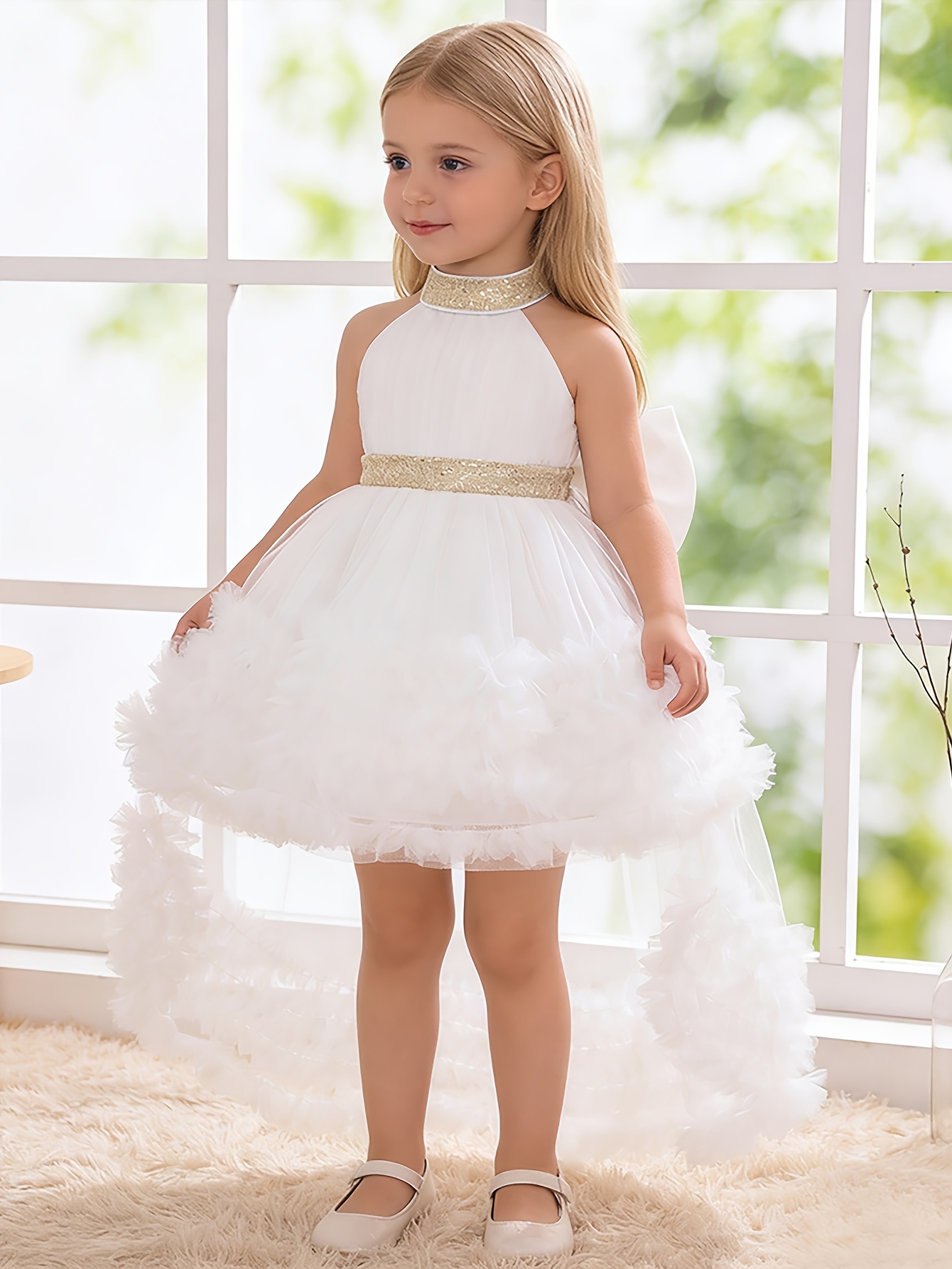 cute white dresses for birthday baby girl sold on Temu United States delicately adorned with beads Elegant & Classic Ball Color:DUSTY PINK SS24 Dress Graduation dress