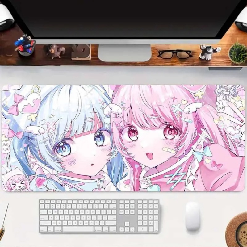 Anime-Mauspad Gaming – Cartoon Katze, Kawaii Desi Produktbild-Vorschau 2