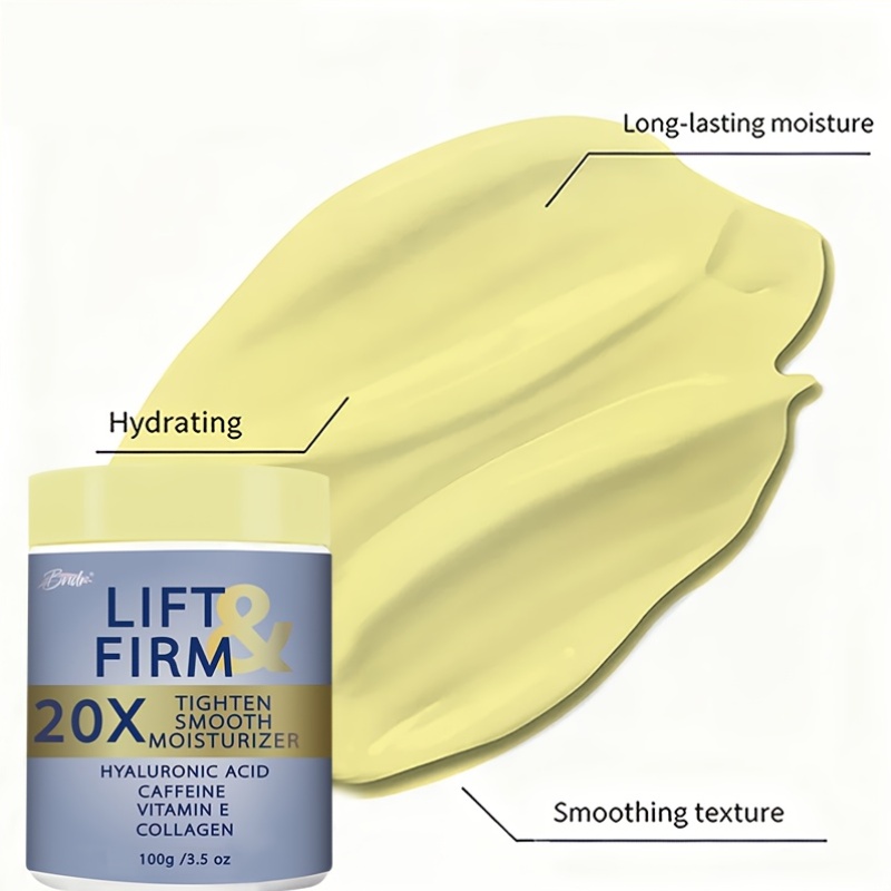100G/3.5Oz Lifting And Firming Cream with Collagen, Caffeine, Ceramide NP, Honey, Light Beige Tightening Cream for Body, Belly, Face, Neck, Inner Thighs, Arm, Light Beige Firming Cream Lifting Body Lotion Light Beige Tightening Cream - Image 7