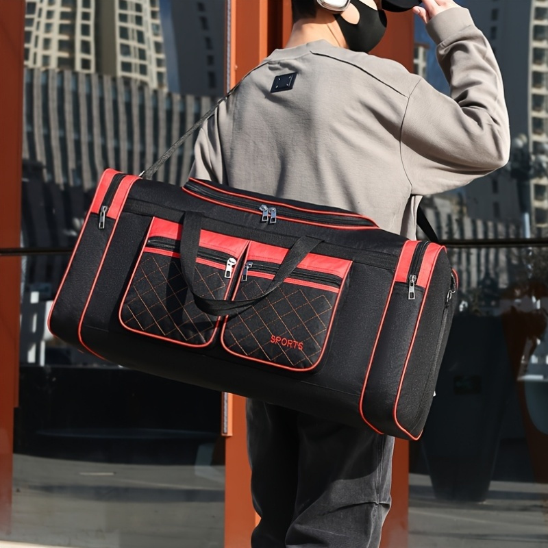 a large capacity unisex travel bag made nylon fabric a color - Temu
