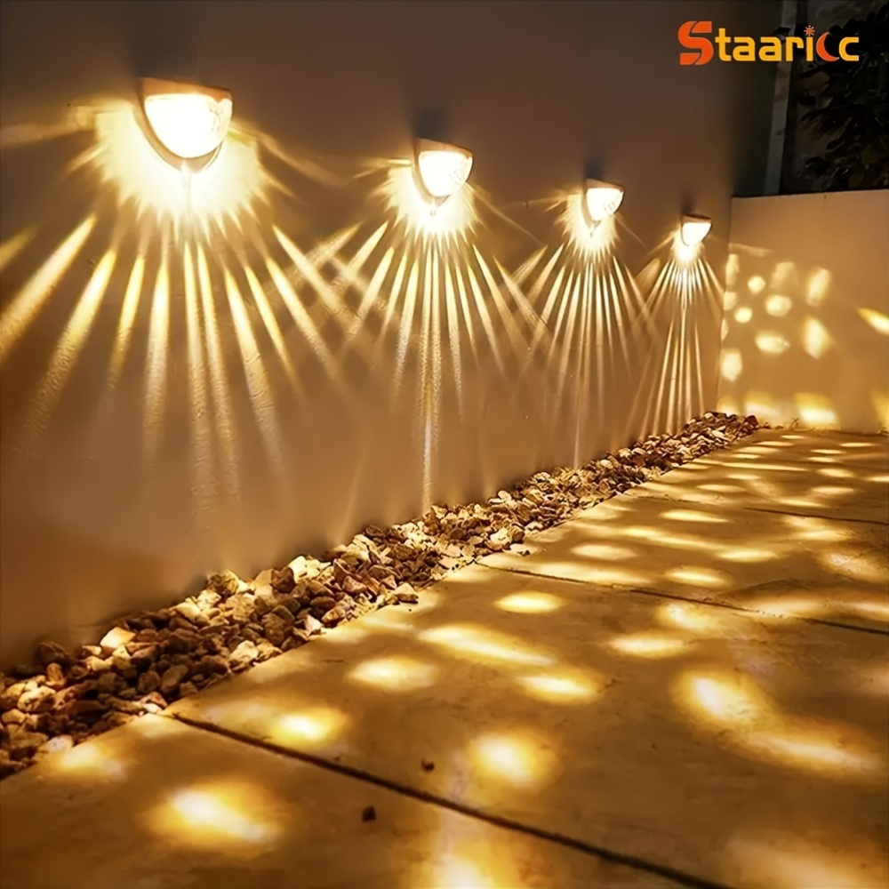 item picture   6 4 2packs solar fence lights solar deck lights solar wall lights outdoor fence   lighting lamp for fence deck patio yard garage step stair lighting