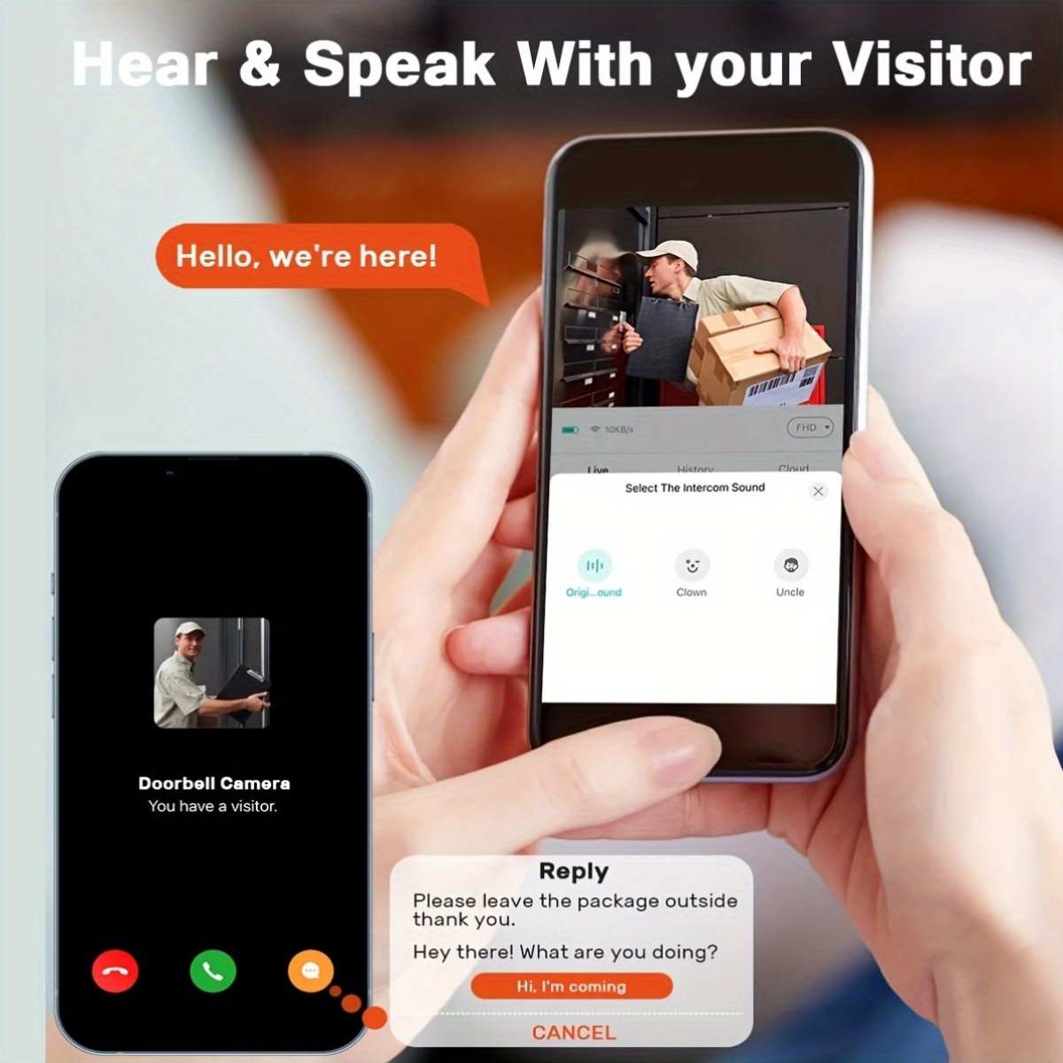 Smart HD Video Camera Wireless Doorbell with Night Vision