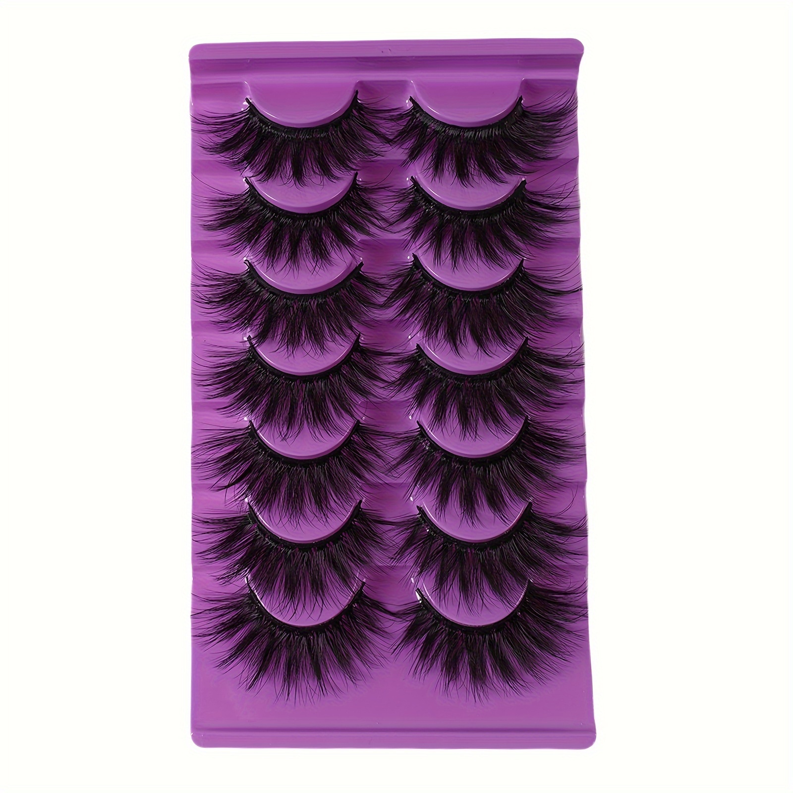 7 Pairs Of 3d Volumizing False Eyelashes, Layered Realistic Eyelashes, Popular False Eyelashes From Europe And America