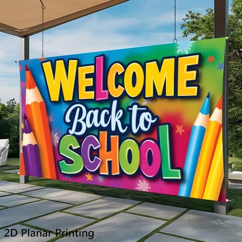 item picture 2d flat 2d flat 2d flat 2d flat 2d flat banner 1pc welcome back to school wall decoration banners suitable for living rooms party venues young rooms yard decorations used backgrounds no electricity