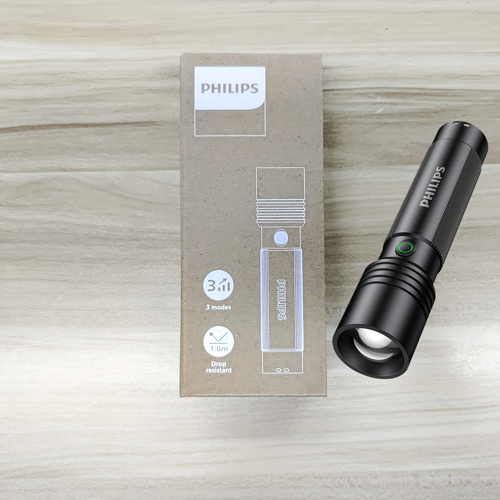 E-shop Philips Einstellbare Taschenlampe mit drei , Intelligente Leistungsanzeige, Teleskop-Näher- und Fernerfassung, Handheld-Taschenlampe,