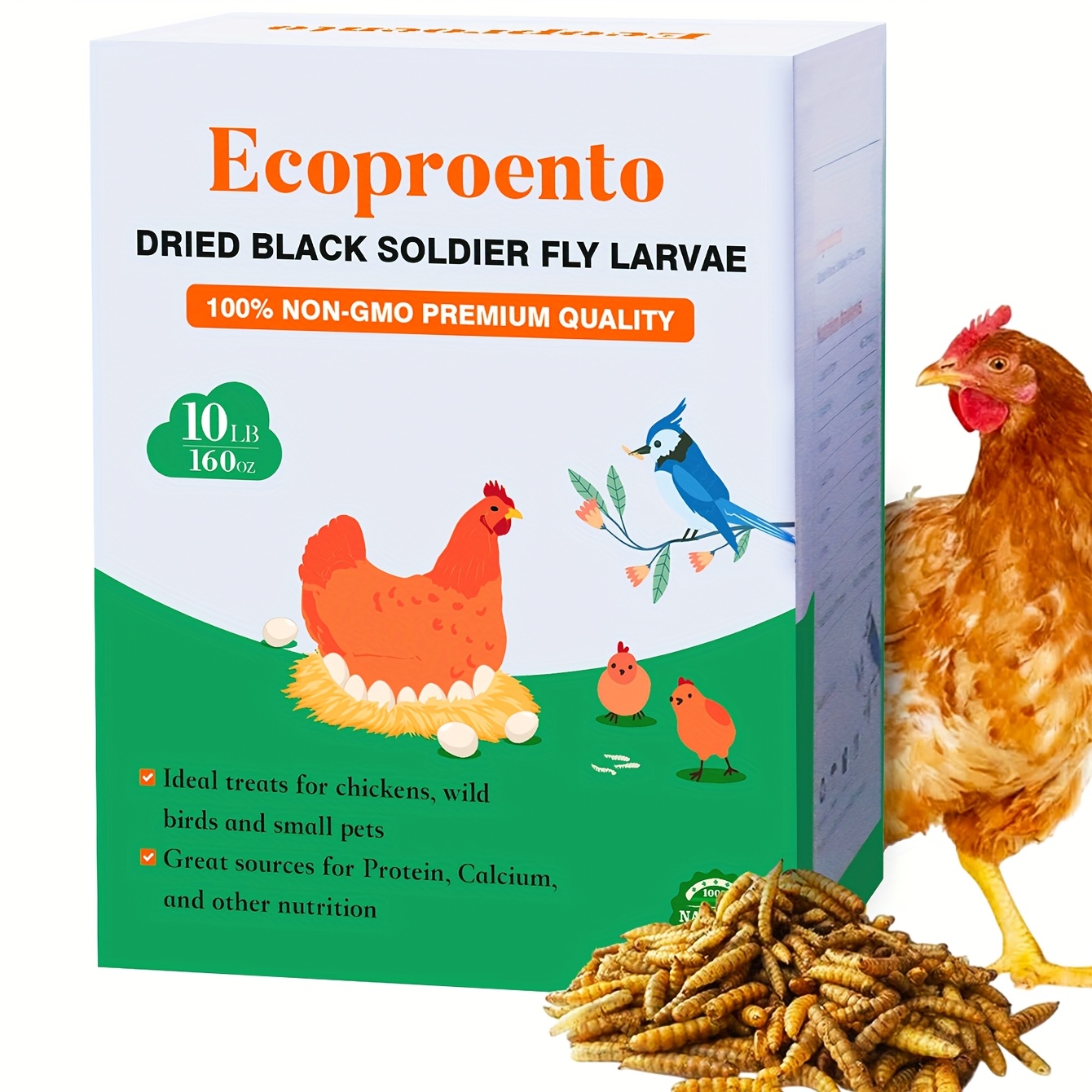 TEMU Dried Fly 10 Lbs - Than - Chicken Feeder - Treats For Chicken, Duck, Wild Bird, Turtle - Chicken Coop Accessories & Bird Food
